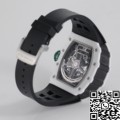 KV Factory Best Richard Mille Replica RM11 White Ceramic Black Rubber Strap