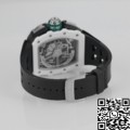 KV Factory Best Richard Mille Replica RM11 White Ceramic Black Rubber Strap