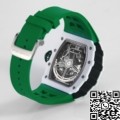 KV Factory Richard Mille Replica Watches RM11 White Ceramic Green Rubber Strap