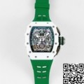 KV Factory Richard Mille Replica Watches RM11 White Ceramic Green Rubber Strap