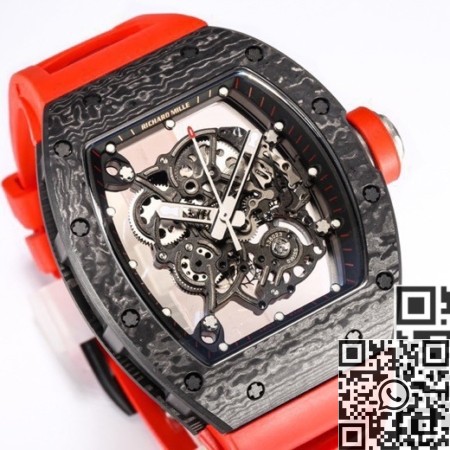 BBR Factory 1:1 Replica Richard Mille RM055 Red Rubber Strap