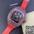 KU Factory Richard Mille Replica For Sale RM055 Red Rubber Strap