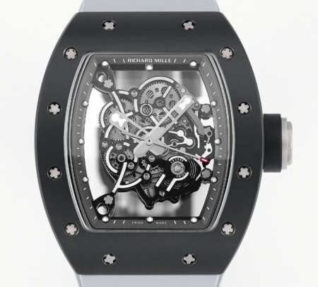 KU Factory Richard Mille Watch Replica RM55 Colored Rubber Strap