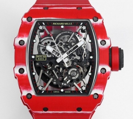 BBR Factory Richard Mille Fake RM35-02 Red Carbon Fiber Case