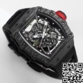 Explore the Richard Mille RM35-02 carbon fiber case watch reproduced by the BBR factory, showing the unique design and exquisite craftsmanship of the billionaire's RICHARD MILLE RM 35-02 RAFAEL NADAL fully automatic mechanical watch.