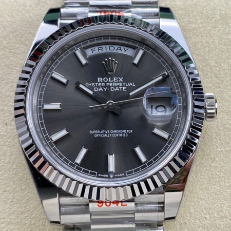 ARF Factory Fake Rolex Day Date M228239-0060 Grey Dial