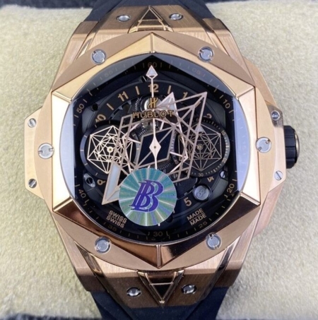 BBF Factory Counterfeit Hublot Big Bang Sang Bleu II 418.OX.1108.RX.MXM19 Gold Watch