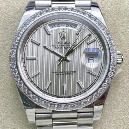 EW Factory Replica Rolex Day Date M228349RBR-0007 White Gold Size 40mm