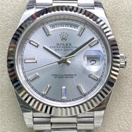 EW Factory Fake Rolex Day Date M228239-0003 Silver Dial Size 40mm