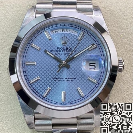 EW Factory Rolex Day Date Replica M228206-0004 Light Blue Dial Size 40mm