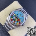 EW Factory Rolex Fake Oyster Perpetual M126000-0009 Turquoise Blue Dial Size 36mm