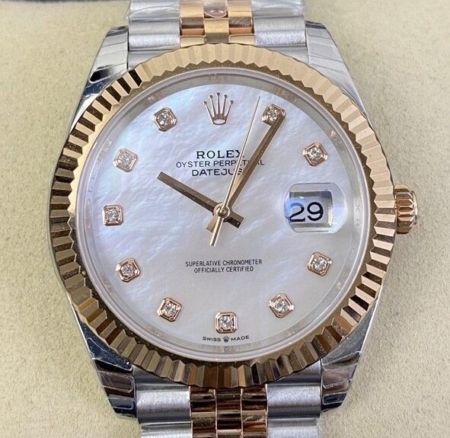 EW Factory Rolex Fake Datejust M126331-0014 Mother-of-Pearl Diamonds Size 41mm Series