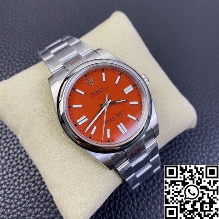 EW Factory Copy Rolex Oyster Perpetual M124300-0007 Coral Red Dial Size 41mm