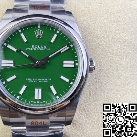 EW Factory Rolex Oyster Perpetual Replica M124300-0005 Green Dial Size 41mm