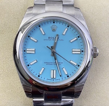 EW Factory Fake Rolex Oyster Perpetual M124300-0006 Tiffany Blue Dial Size 41mm