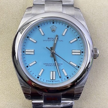 EW Factory Fake Rolex Oyster Perpetual M124300-0006 Tiffany Blue Dial Size 41mm