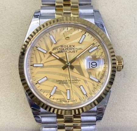 EW Factory Copy Rolexs Datejust M126233-0037 Gold Watch Size 36mm