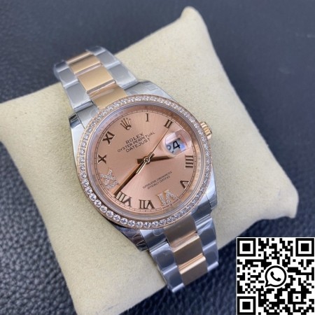 EW Factory Fake Rolexs Datejust M126281RBR-0016 Rose Gold Watch Size 36mm