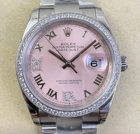 EW Factory Replica Rolex Watch Datejust M126284RBR-0024 Pinkr Dial Size 36mm