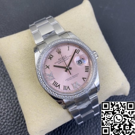 EW Factory Replica Rolex Watch Datejust M126284RBR-0024 Pinkr Dial Size 36mm