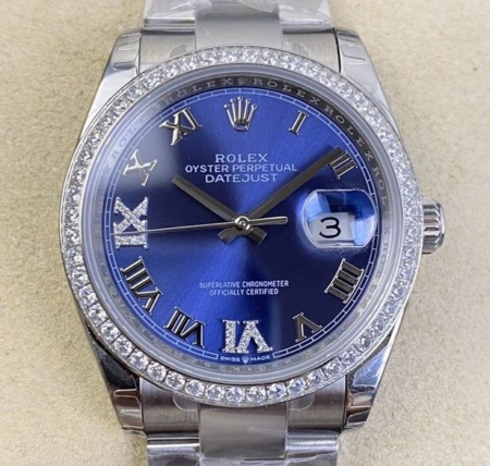 EW Factory Replica Rolex Datejust M126284RBR Blue Dial Size 36mm