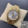 EW Factory Imitate Rolex Day Date M228235 Silver Gray Dial Gold Watch Size 40mm