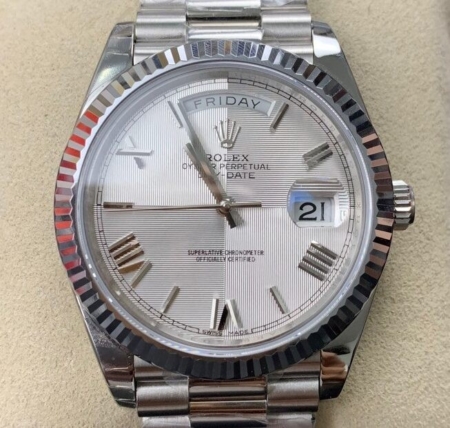 EW Factory Imitate Rolex Day Date 228239-83419 Silver Gray Dial Size 40mm