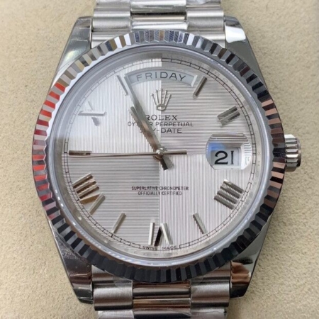 EW Factory Imitate Rolex Day Date 228239-83419 Silver Gray Dial Size 40mm