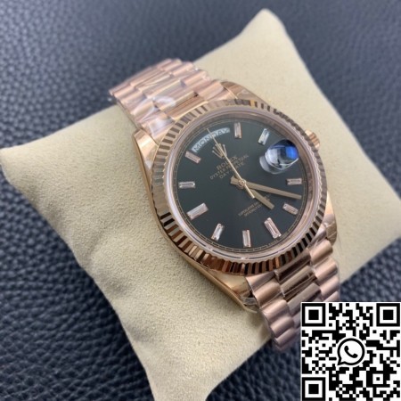 EW Factory Copy Rolex Day Date M228235 Black Dial Rose Gold Watch Size 40mm