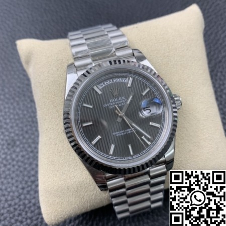 EW Factory Rolex Day Date Fake M228239-0002 Silver Ruled Dial Size 40mm