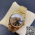 EW Factory Fake Rolex Day Date M128238-0022 Brown Dial Ladies Gold Watch Size 36mm