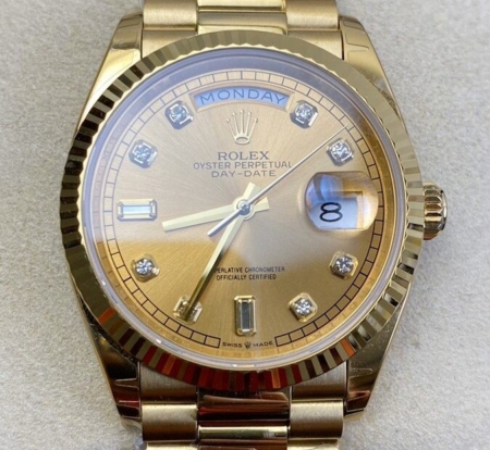 EW Factory Rolex Replicas Day Date M128238-0008 Ladies Gold Watch Size 36mm