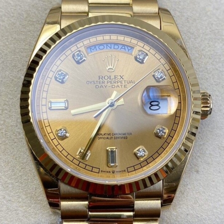 EW Factory Rolex Replicas Day Date M128238-0008 Ladies Gold Watch Size 36mm