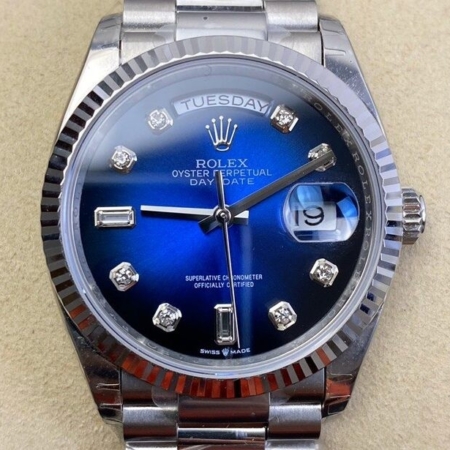 EW Factory copy Rolex Day Date M128239-0023 Gradient Blue Dial Size 36mm