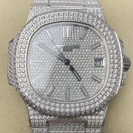 R8 Factory imitates Patek Philippe Nautilus 5711 Full Diamond Watch