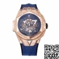 BBF Factory Replica Hublot Watch Big Bang Sang Bleu II 418.OX.5108.RX.MXM20 18K King Gold Blue Dial