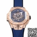 BBF Factory Replica Hublot Watch Big Bang Sang Bleu II 418.OX.5108.RX.MXM20 18K King Gold Blue Dial