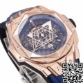 BBF Factory Replica Hublot Watch Big Bang Sang Bleu II 418.OX.5108.RX.MXM20 18K King Gold Blue Dial