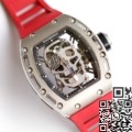 EUR Factory Richard Miller Copy RM052 Diamond Skull Red Rubber Strap