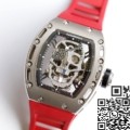 EUR Factory Richard Miller Copy RM052 Diamond Skull Red Rubber Strap