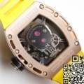 EUR Factory Copy Richard Miller RM052 Rose Gold Case Yellow Rubber Strap