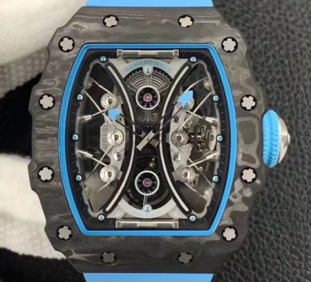 YS Factory Replica Richard Mille RM53-01 Tourbillon Blue Rubber Strap