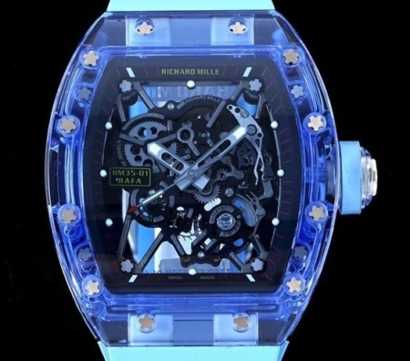 RM35-01 Replica RM Factory Richard Mille Blue Crystal Blue Strap