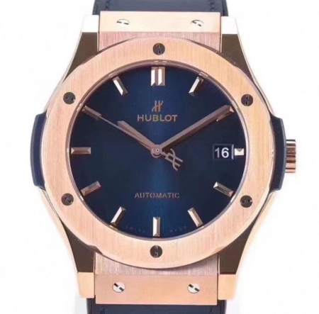 WWF Factory Replicas Hublot Classic Fusion 511.OX.7180.LR 18K Gold Blue Dial