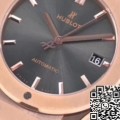 WWF Factory Hublot Classic Fusion Replica 511.OX.7081.LR 18K Gold Grey Dial