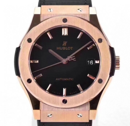 WWF Factory Replica Hublot Classic Fusion 511.OX.7180.LR 18K Gold Black Dial