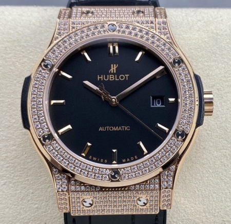 HB Factory Hublot Watches Replicas Classic Fusion 511.OX.1181.LR.1704 Rose Gold Diamond Watch