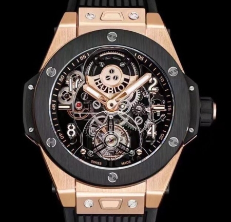 HB Factory Hublot Big Bang Replica Watch 419 Rose Gold Black Ceramic