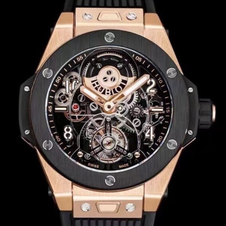 HB Factory Hublot Big Bang Replica Watch 419 Rose Gold Black Ceramic