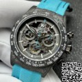 Custom Rolex Replica Daytona DIW Carbon Fiber Case Light Blue